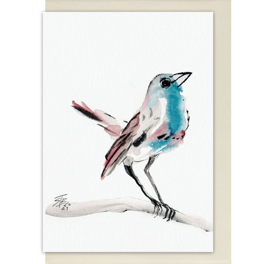 Klappkarte – Blaukehlchen